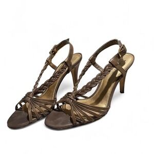 Sexy Antonio Melani Brown‎ Gold Heels